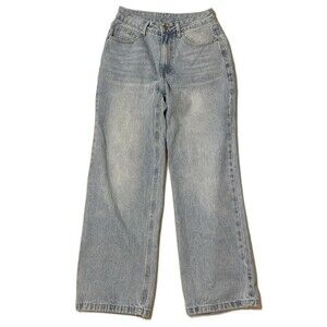 Y2K Light-Blue Wash High-Waisted Wide-Leg Style Jeans Size Small